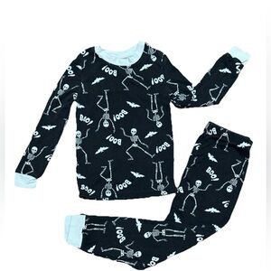 PatPat Halloween Skeleton Bamboo Pajama Long Sleeve Two Piece Unisex Size 5